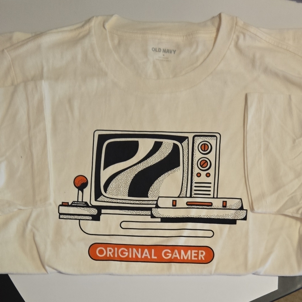 NWOT Old Navy Mens Original Gamer T-Shirt - Off White